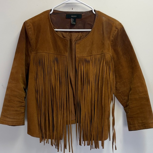Forever 21 Jackets & Blazers - Forever 21 Suede Fringe Boho Western Jacket Size Large